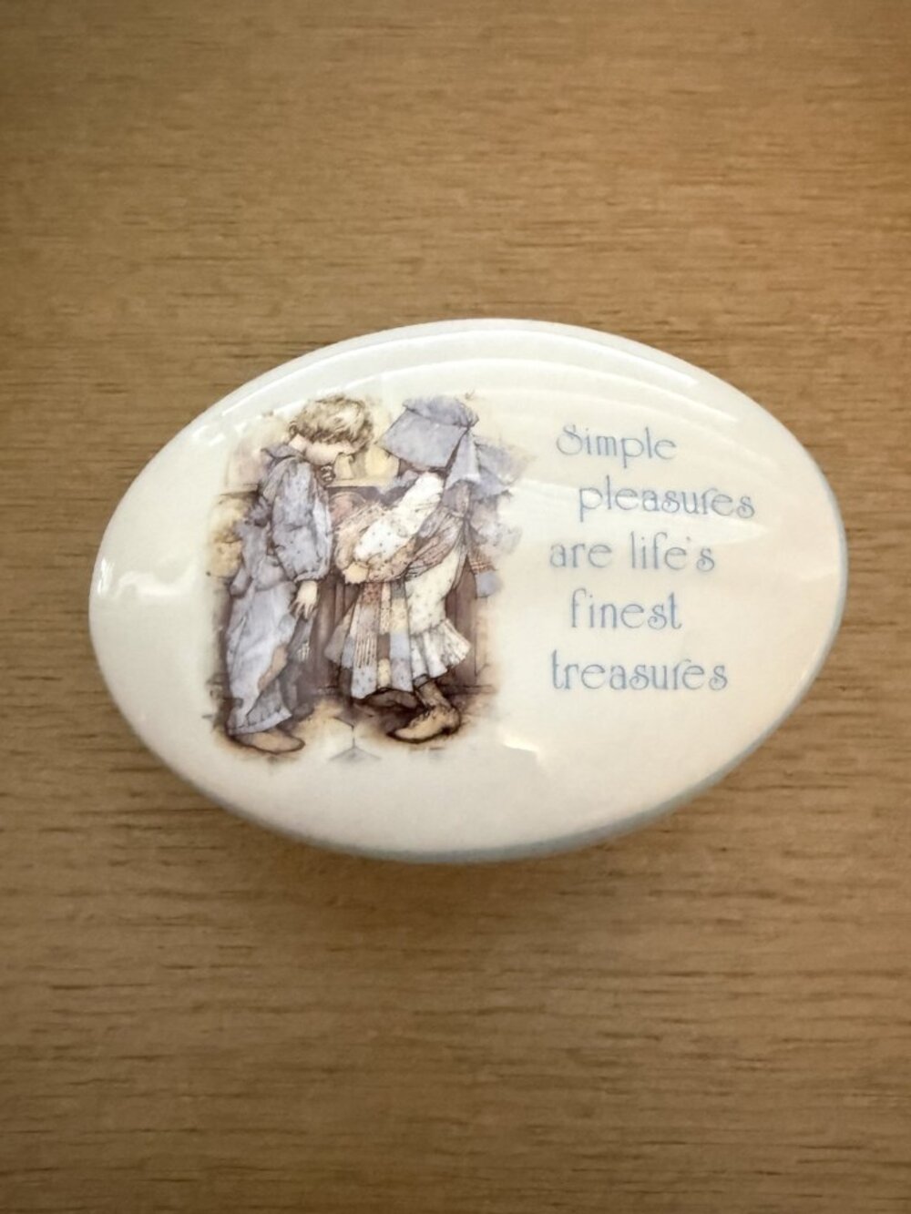 Vintage Holly Hobbie 'Blue Girl' Trinket Dish w/Lid